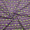 Lime Green and Purple Geometric Halloween Print Cotton Spandex Fabric
