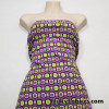 Lime Green and Purple Geometric Halloween Print Cotton Spandex Fabric