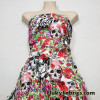 Skulls and Roses Print Cotton Stretch Twill Fabric
