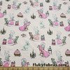 Fancy Fashion French Poodles on Light Pink Cotton Spandex Fabric Cuts at FlukyFabrics.com