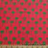 Green Palm Trees Silhouettes Print on Red Nylon Spandex swimsuit Fabric Cuts Measuring 32″x60″