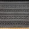 Tribal Black and Light Gray Print Lightweight Cotton Spandex Fabric at FlukyFabrics.com
