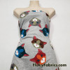 Colorful Cat Faces Cotton Jersey Fabric by the Yard