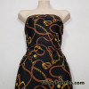 High Fashion Inspired Print on Black Lightweight Nylon Spandex Fabric
