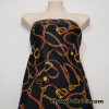 High Fashion Inspired Print on Black Lightweight Nylon Spandex Fabric