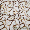 High Fashion Inspired Belts and Chains Print on Ivory Lightweight Nylon Spandex Fabric