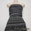 Tribal Black and Light Gray Print Lightweight Cotton Spandex Fabric