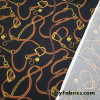 High Fashion Inspired Print on Black Lightweight Nylon Spandex Fabric