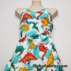Dinosaur Delight 100% Cotton Woven Fabric – Colorful Dinosaurs on White
