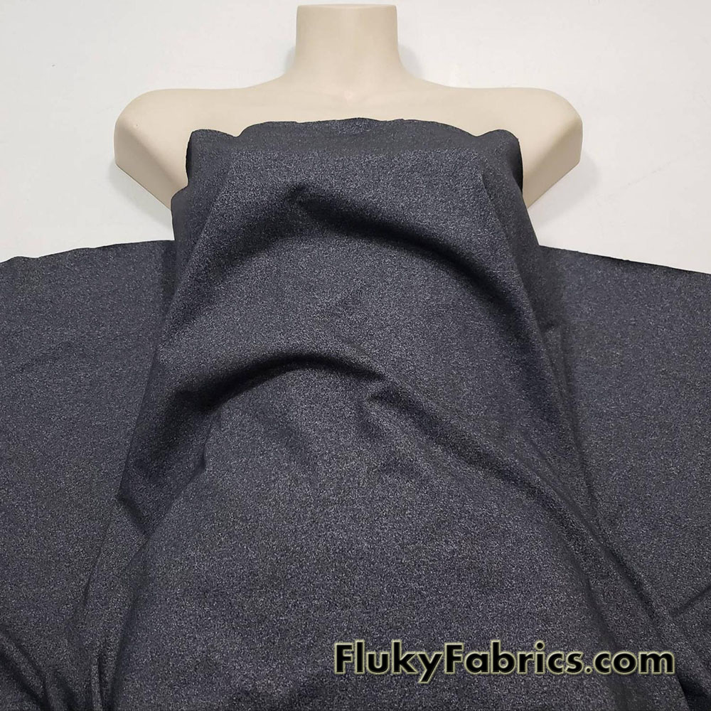 Heathered Charcoal Nylon Poly Spandex High Performance Athletic/Activewear Fabric