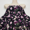 Skulls and Cabbage Roses Print Poly Rayon Spandex Jersey Fabric