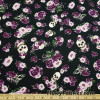 Skulls and Cabbage Roses Print Poly Rayon Spandex Jersey Fabric at FlukyFabrics.com