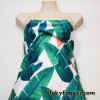 Banana Leaves on White Nylon Spandex Bikini, Swimsuit, Swimwear Fabric