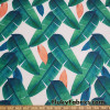 Banana Leaves on White Nylon Spandex Bikini, Swimsuit, Swimwear Fabric
