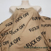 Sassy “F*** Off” Text Print Double Brushed Poly Spandex Jersey Fabric