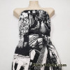 Urban Jungle Abstract Black and White Lightweight Cotton Jersey Fabric