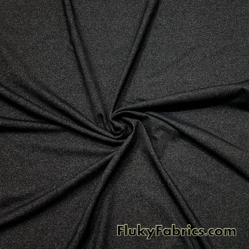 Heathered Charcoal Nylon Poly Spandex High Performance Athletic/Activewear Fabric