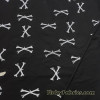 Gray Bones Print on Black Cotton Spandex Fabric