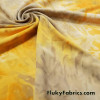 Shades of Yellow and Gray Tie Dye Print Nylon Spandex Bikini Swimsuit Fabric