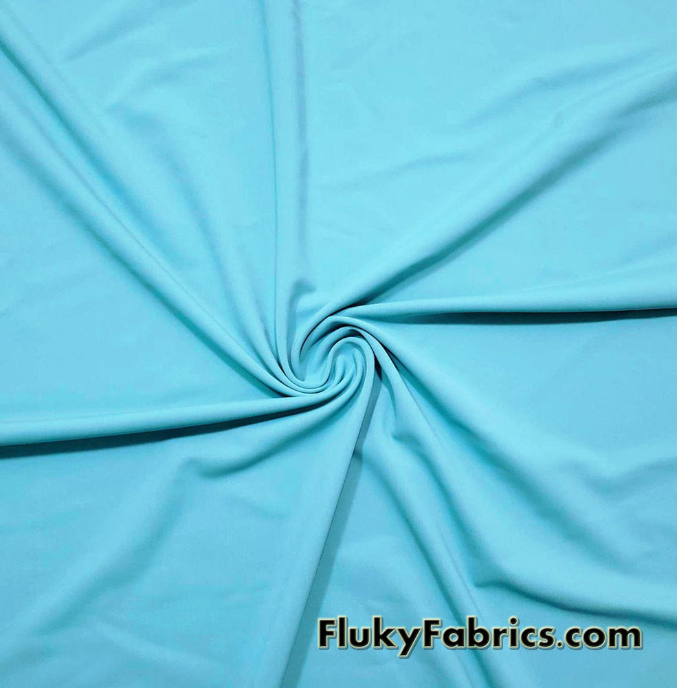 Light Sky Blue Solid Swimsuit Nylon Spandex Fabric