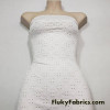 Embroidered Eyelet Off White Solid Nylon Spandex Swimwear Fabric