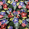 Hibiscus Flowers and Leaves Print Cotton Spandex Fabric