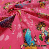 Fancy Nancy Print on Hot Pink Cotton Rib Fabric