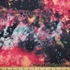 Reddish Space Nebula Print ITY Poly Spandex Fabric at FlukyFabrics.com