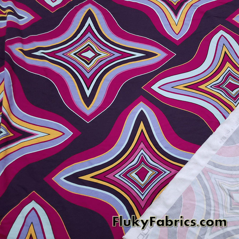Four Point Multicolor Bending Stars Swimsuit Nylon Spandex Fabric