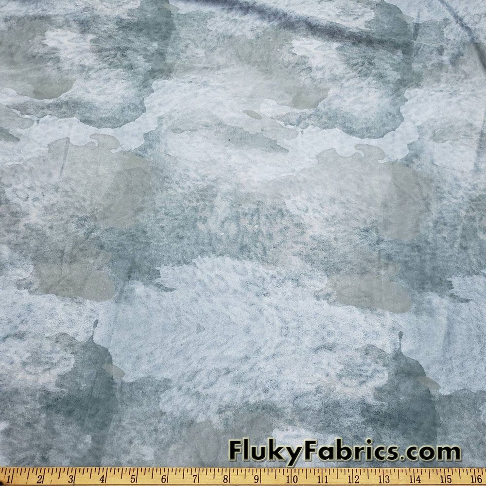 Shades of Pale Blue Camo Animal Print Nylon Spandex Bikini, Swimsuit, Swimwear Fabric