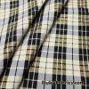 Light Gray and Black Plaid with Gold Lurex Yarn Dyed Taffeta Fabric