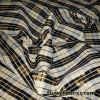 Light Gray and Black Plaid with Gold Lurex Yarn Dyed Taffeta Fabric