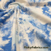 Blue and White Tie Dye Print Rayon Spandex Jersey Fabric