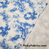 Blue and White Tie Dye Print Rayon Spandex Jersey Fabric