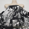 Urban Jungle Abstract Black and White Lightweight Cotton Jersey Fabric