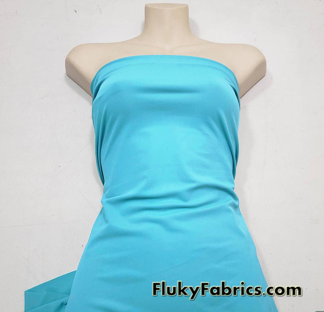 Light Sky Blue Solid Swimsuit Nylon Spandex Fabric