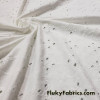 Embroidered Eyelet Off White Solid Nylon Spandex Swimwear Fabric