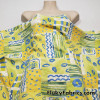 Shades of Yellow, Green and Blue Ethnic Abstract Print Nylon Spandex 4 Way Stretch Fabric