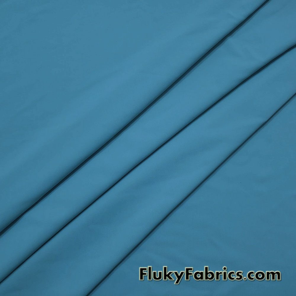 Lagoon Dusty Teal Blue Solid Nylon Spandex Fabric