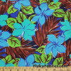 Big Blue and Aqua Flowers Print Swimsuit Nylon Spandex Fabric at FlukyFabrics.com