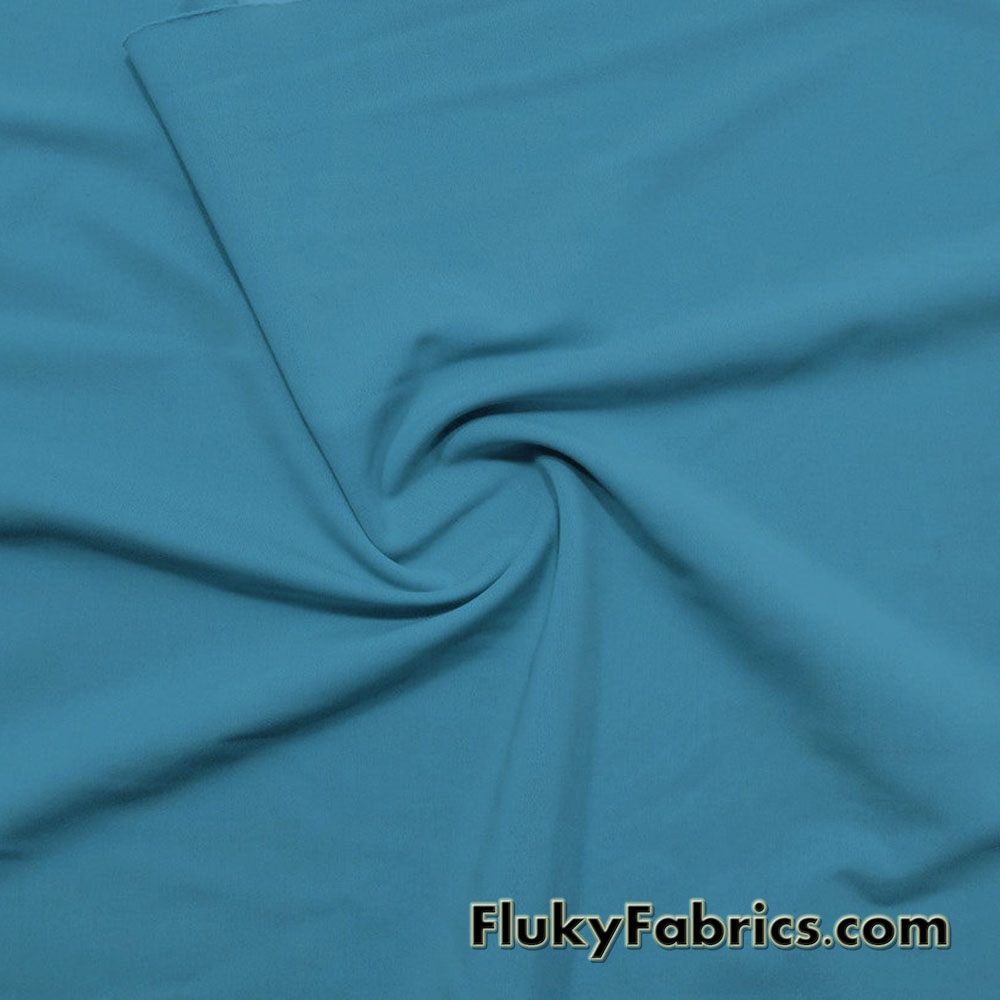 Lagoon Dusty Teal Blue Solid Nylon Spandex Fabric