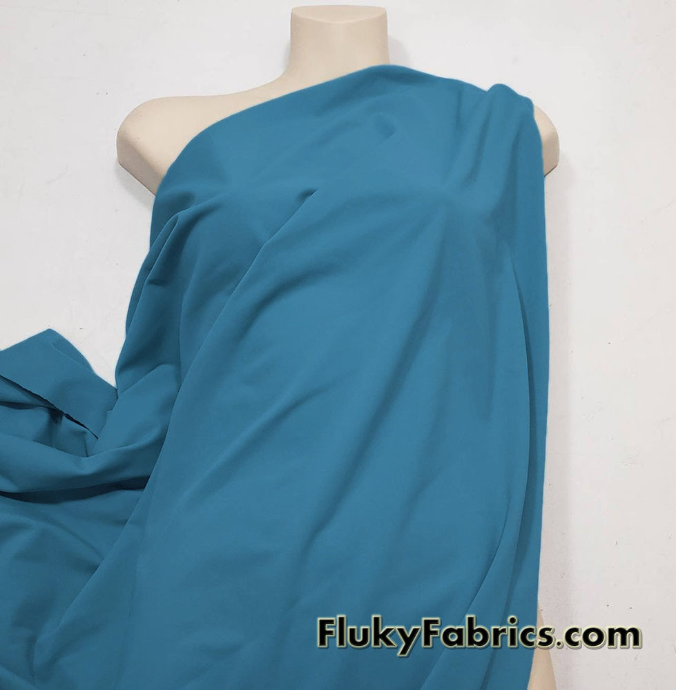 Lagoon Dusty Teal Blue Solid Nylon Spandex Fabric