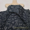 Science Fair, Various Formulas Print on Black Cotton Woven Apparel Fabric