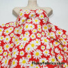 White Daisies Printed Bullet Textured Liverpool Fabric 4 Way Stretch Spandex Double Knit Fabric By The Yard