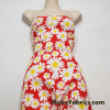 White Daisies Printed Bullet Textured Liverpool Fabric 4 Way Stretch Spandex Double Knit Fabric By The Yard