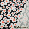 White Daisies Printed Bullet Textured Liverpool Fabric 4 Way Stretch Spandex Double Knit Fabric By The Yard
