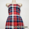Blue, Red, Navy Plaid Print Ponte de Roma Knit Fabric – SLIGHTLY FLAWED