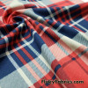 Blue, Red, Navy Plaid Print Ponte de Roma Knit Fabric – SLIGHTLY FLAWED