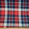 Blue, Red, Navy Print Ponte de Roma Knit Fabric at FlukyFabrics.com