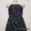 Science Fair, Various Formulas Print on Black Cotton Woven Apparel Fabric